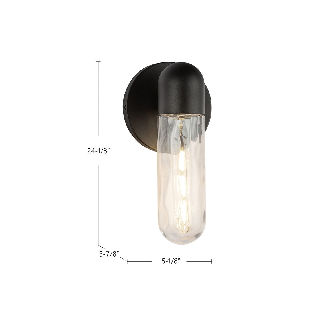 Kuzco Canada - EW73210-BK/WC - One Light Exterior Wall Mount - Lima - Black/Clear Water Glass