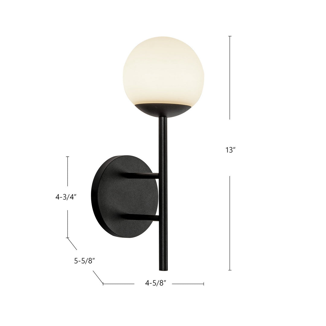 Kuzco Canada - EW78513-BK/OP - LED Exterior Wall Mount - Claremont - Black/Opal Glass