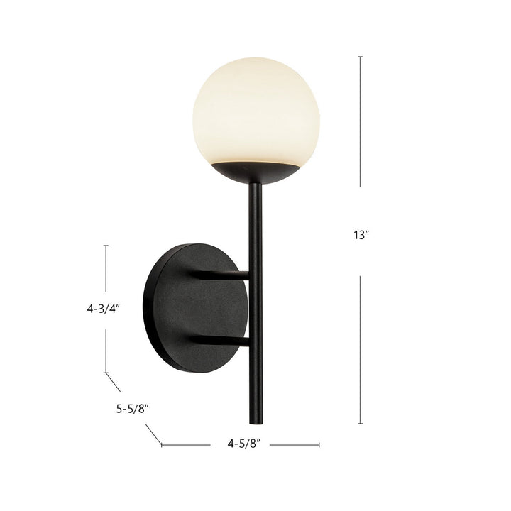 Kuzco Canada - EW78513-BK/OP - LED Exterior Wall Mount - Claremont - Black/Opal Glass