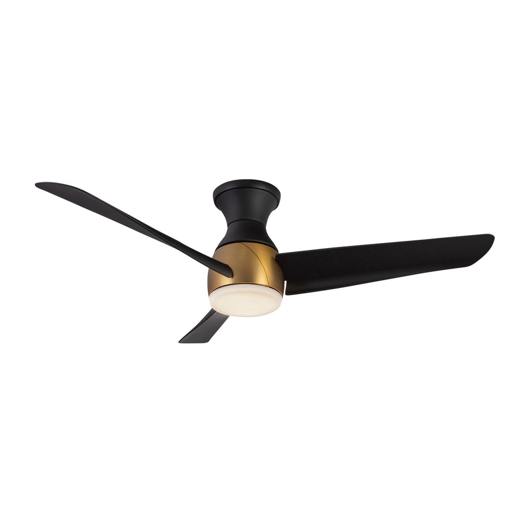 Thalia 54"Hugger Fan in Brushed Gold/Matte Black - available from The Lighting Shoppe, trusted by Canadian homeowners