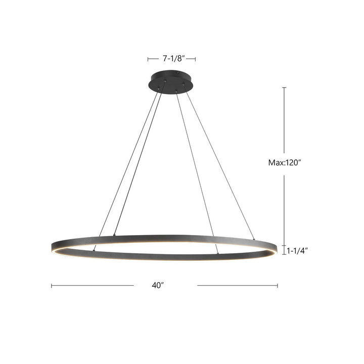 Kuzco Canada - LP79140-BK - LED Linear Pendant - Ovale - Black