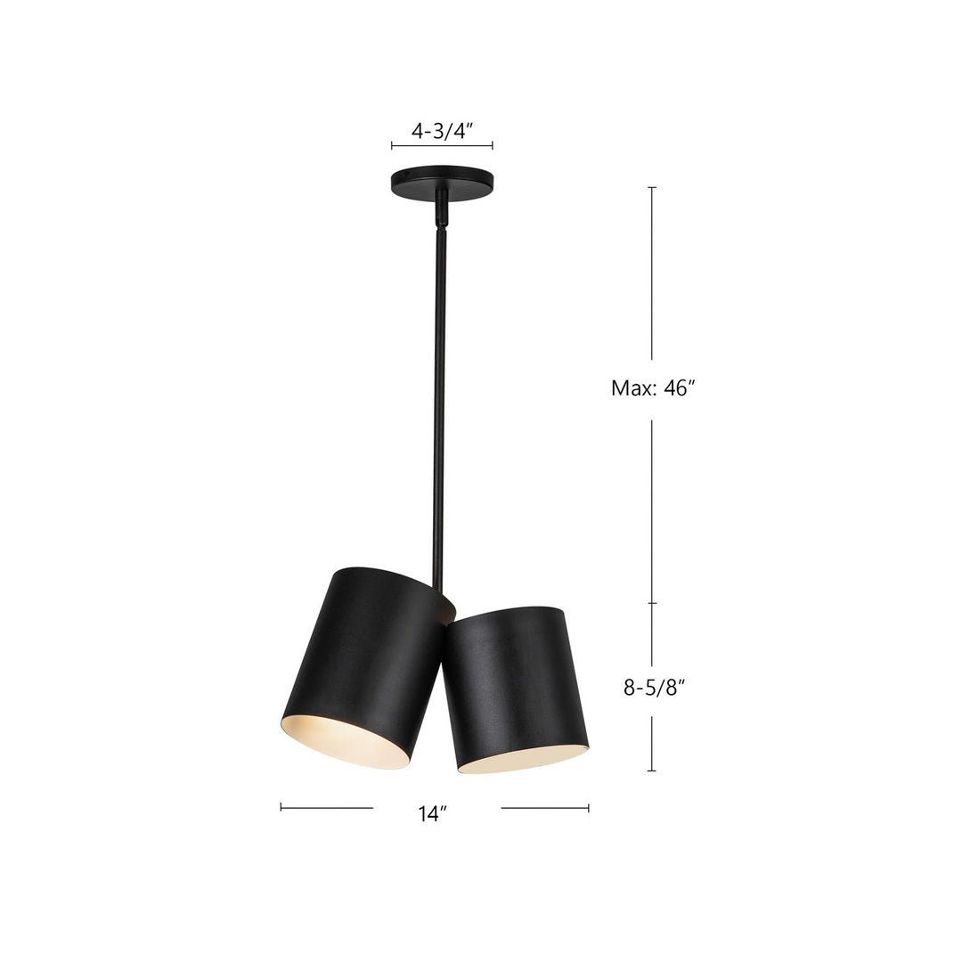 Kuzco Canada - PD58814-BK - Two Light Pendant - Keiko - Black