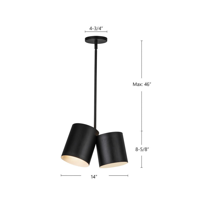 Kuzco Canada - PD58814-BK - Two Light Pendant - Keiko - Black