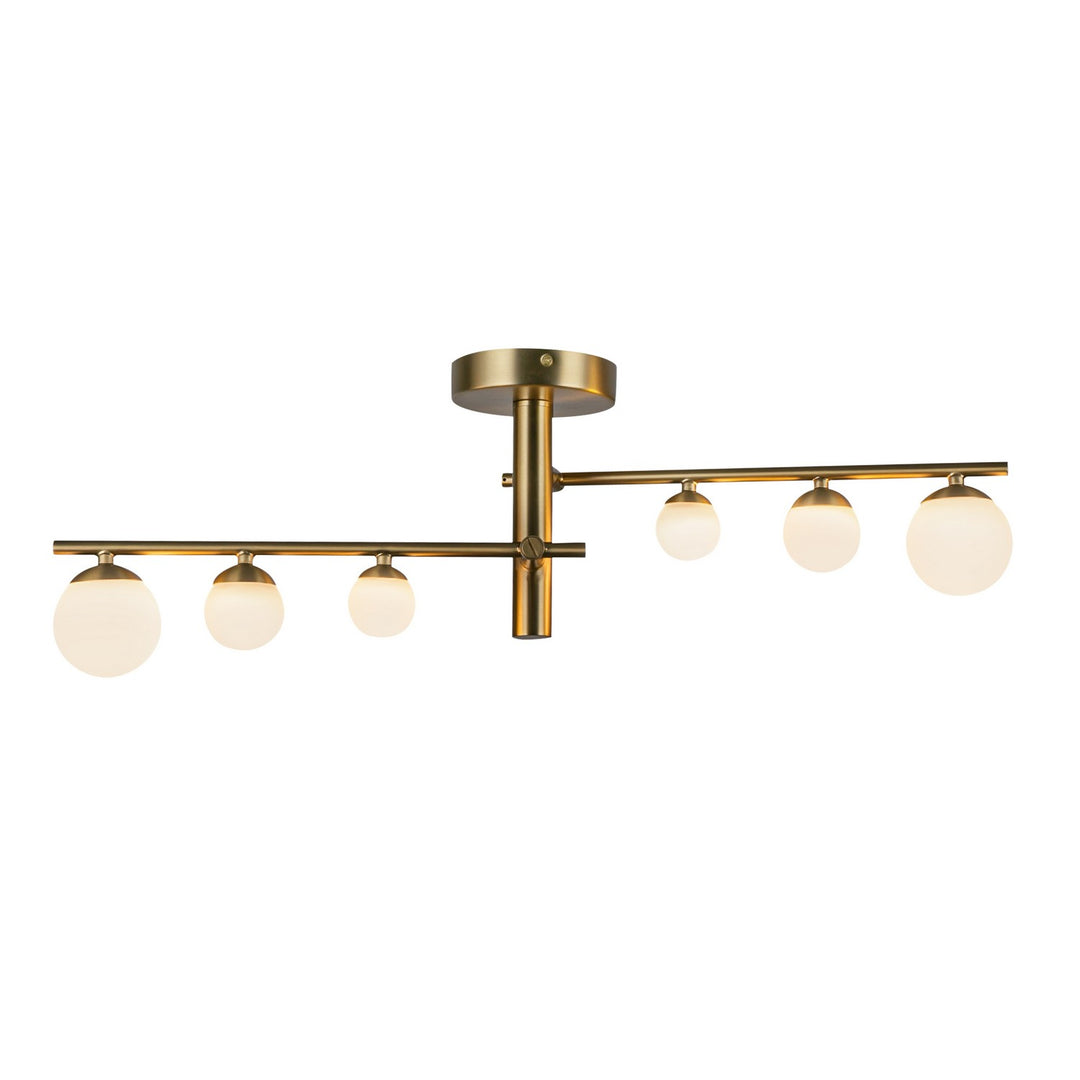 Cypress LED Semi-Flush Mount in Brushed Gold/Opal Glass - available from The Lighting Shoppe, trusted by Canadian homeowners
