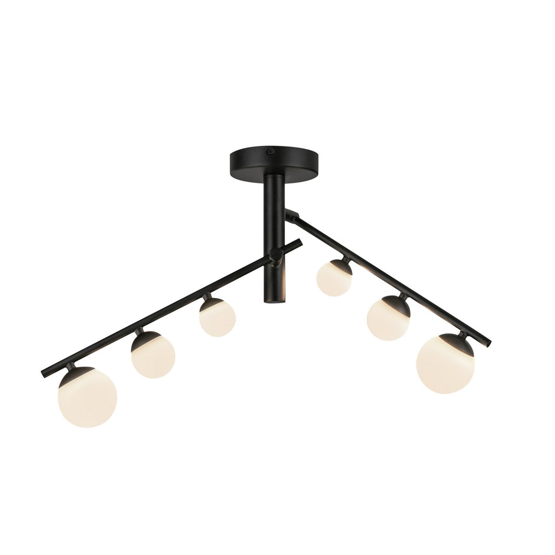 Cypress LED Semi-Flush Mount in Black/Opal Glass - available from The Lighting Shoppe, trusted by Canadian homeowners