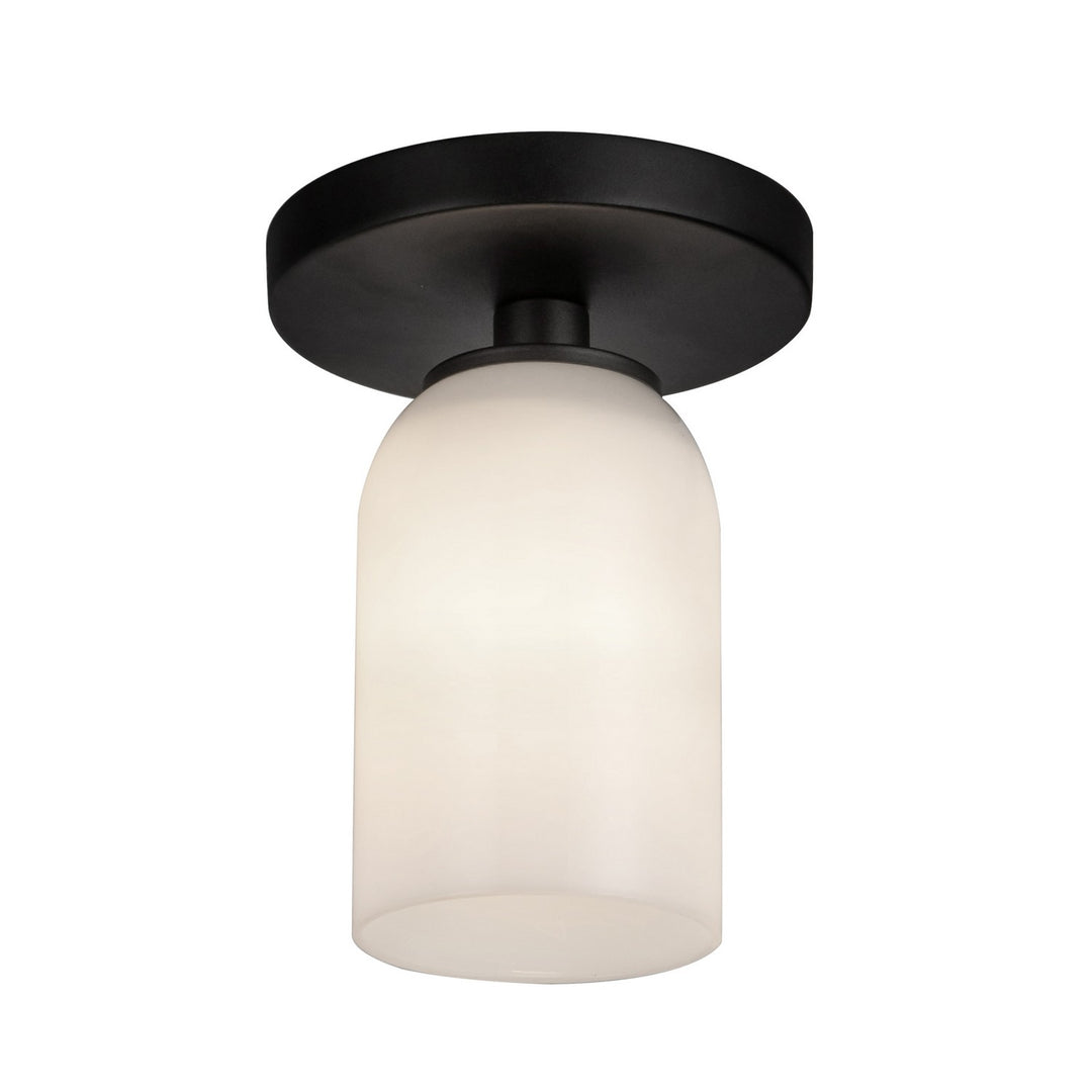 Kuzco Canada - SF57704-BK/GO - One Light Semi-Flush Mount - Nola - Black/Glossy Opal Glass