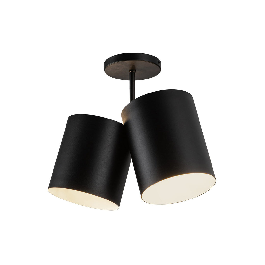 Keiko Two Light Semi-Flush Mount in Black - available from The Lighting Shoppe, trusted by Canadian homeowners