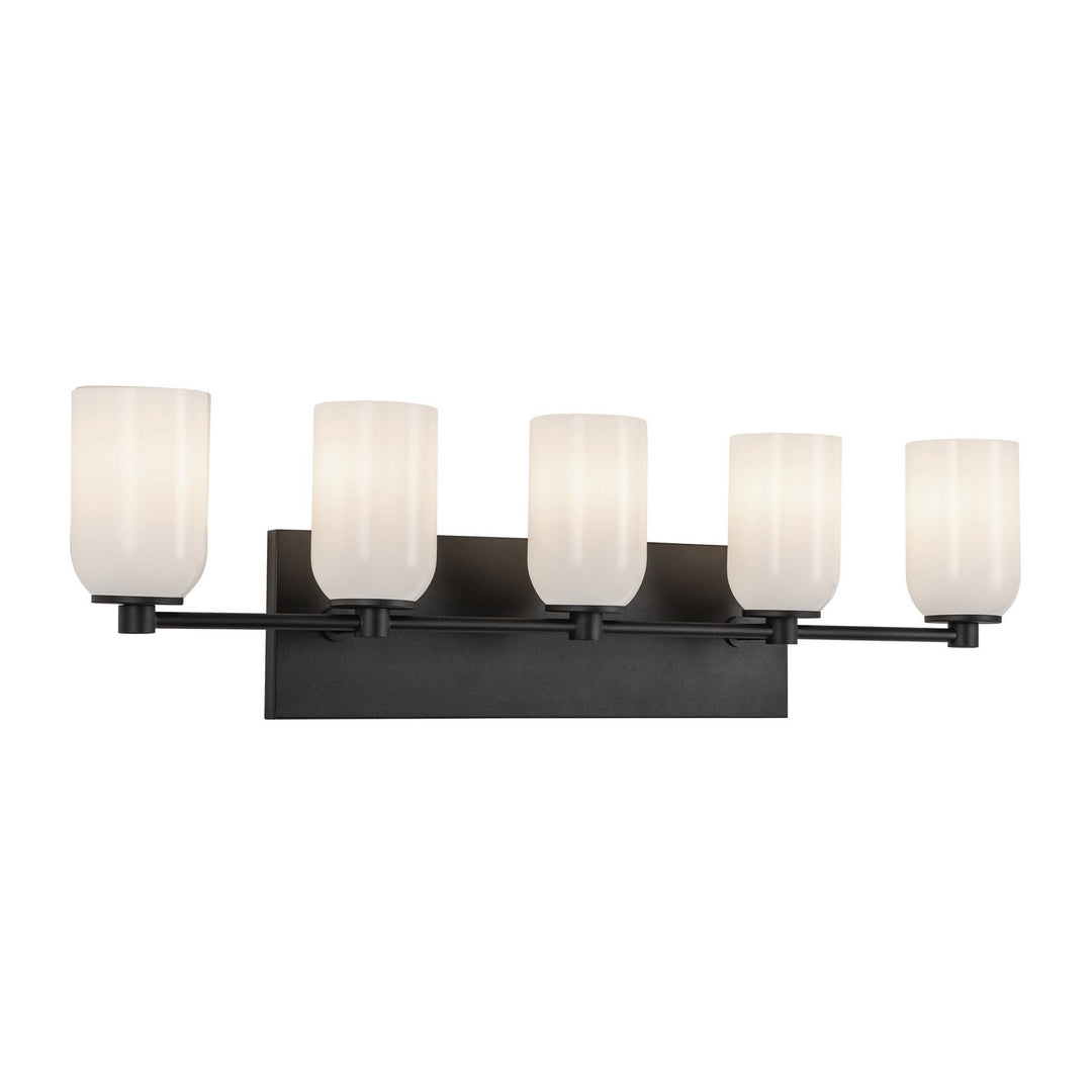Kuzco Canada - VL57732-BK/GO - Five Light Vanity - Nola - Black/Glossy Opal Glass