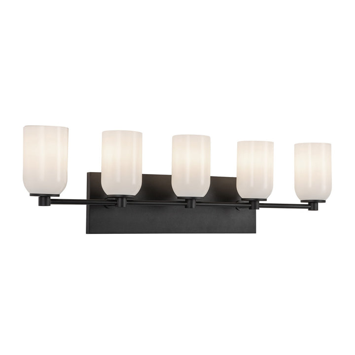 Kuzco Canada - VL57732-BK/GO - Five Light Vanity - Nola - Black/Glossy Opal Glass
