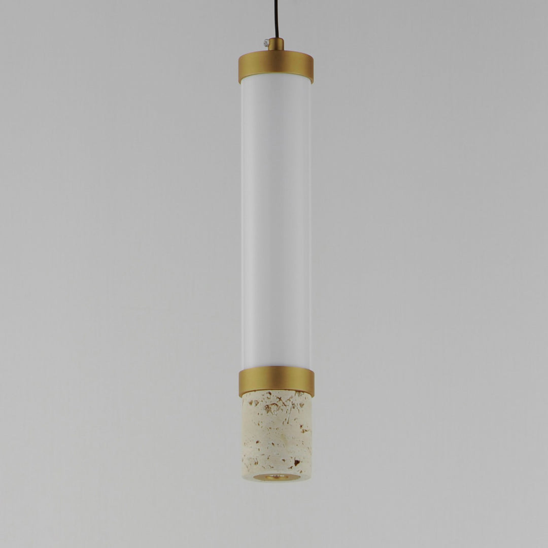 ET2 - E11051-01TVGLD - LED Pendant - Travertine - Travertine / Gold