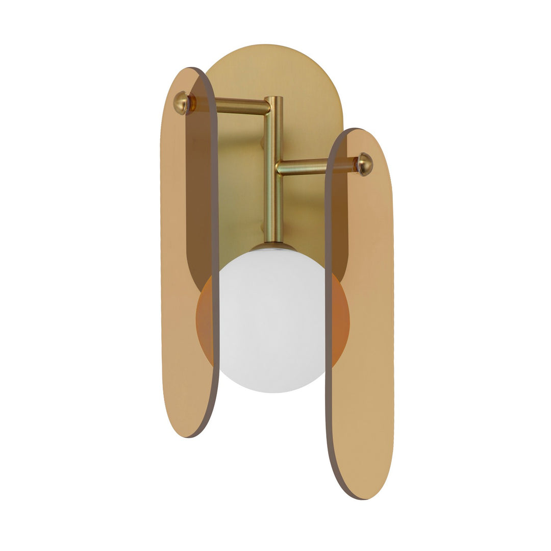 Megalith - Glass LED Wall Sconce in Natural Aged Brass - available from The Lighting Shoppe, trusted by Canadian homeowners