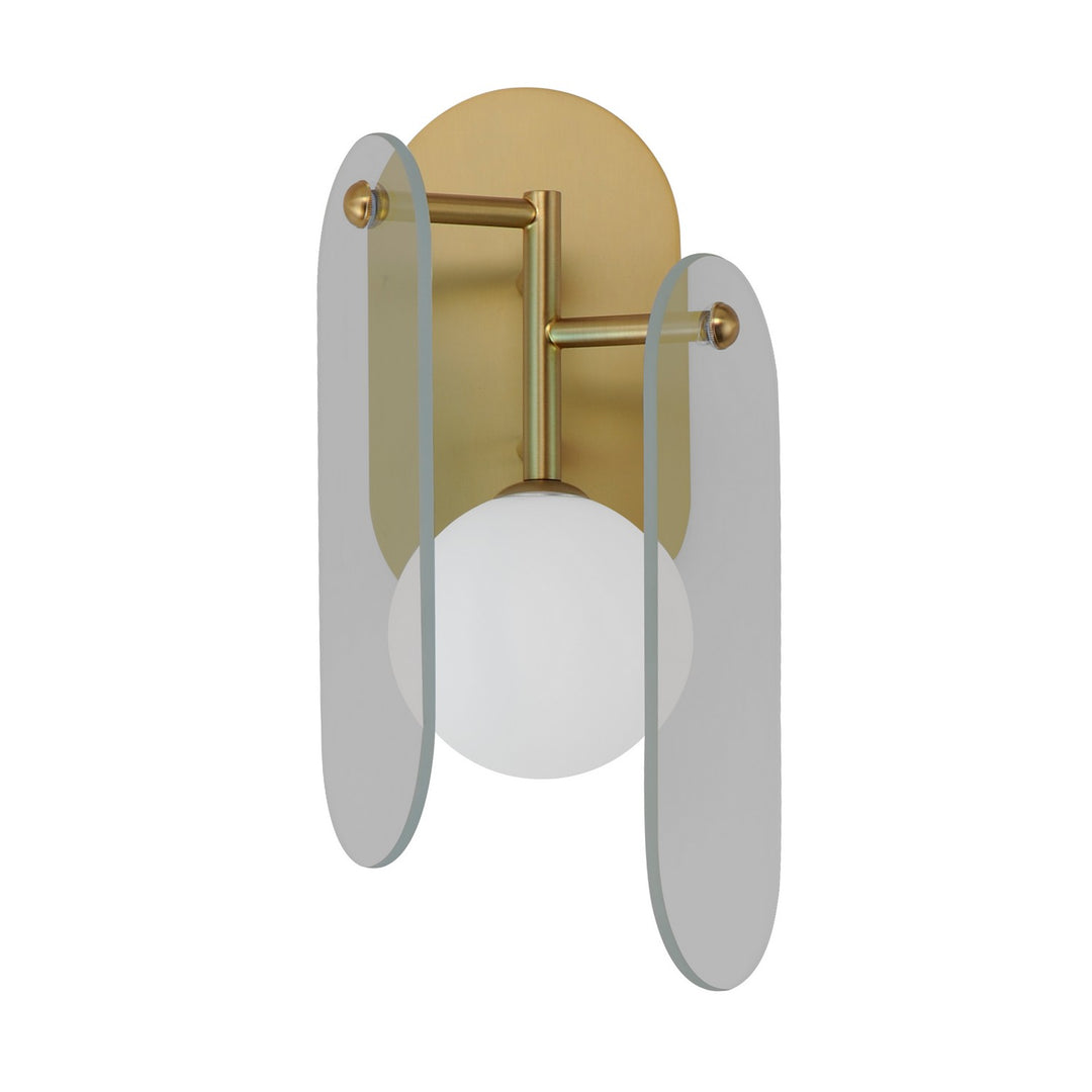 Megalith - Glass LED Wall Sconce in Natural Aged Brass - available from The Lighting Shoppe, trusted by Canadian homeowners
