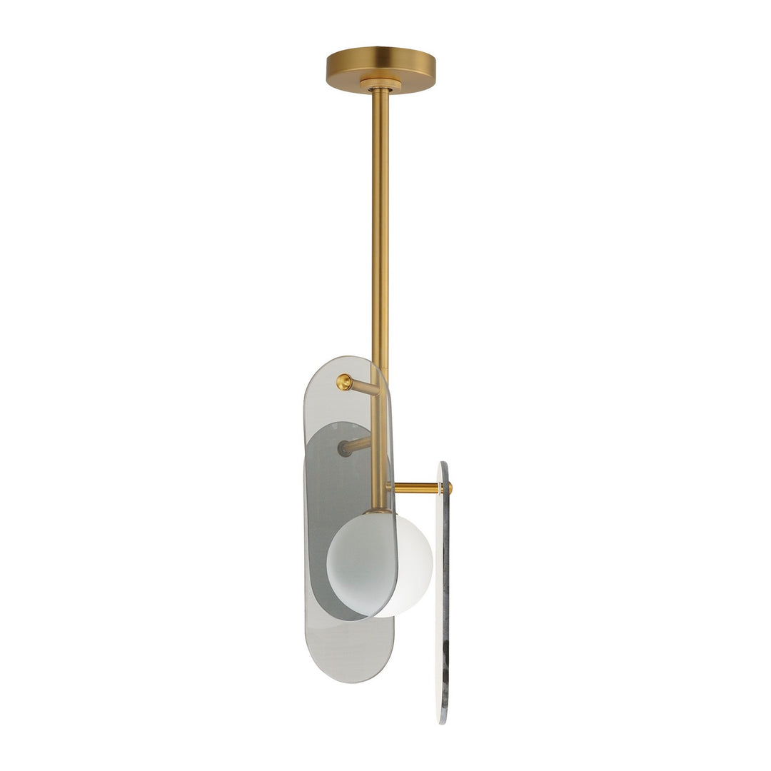 Megalith - Glass LED Pendant in Natural Aged Brass - available from The Lighting Shoppe, trusted by Canadian homeowners