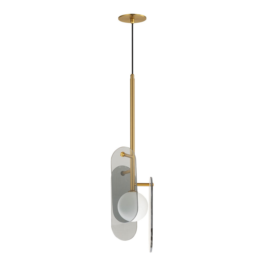 Megalith - Glass LED Pendant in Natural Aged Brass - available from The Lighting Shoppe, trusted by Canadian homeowners