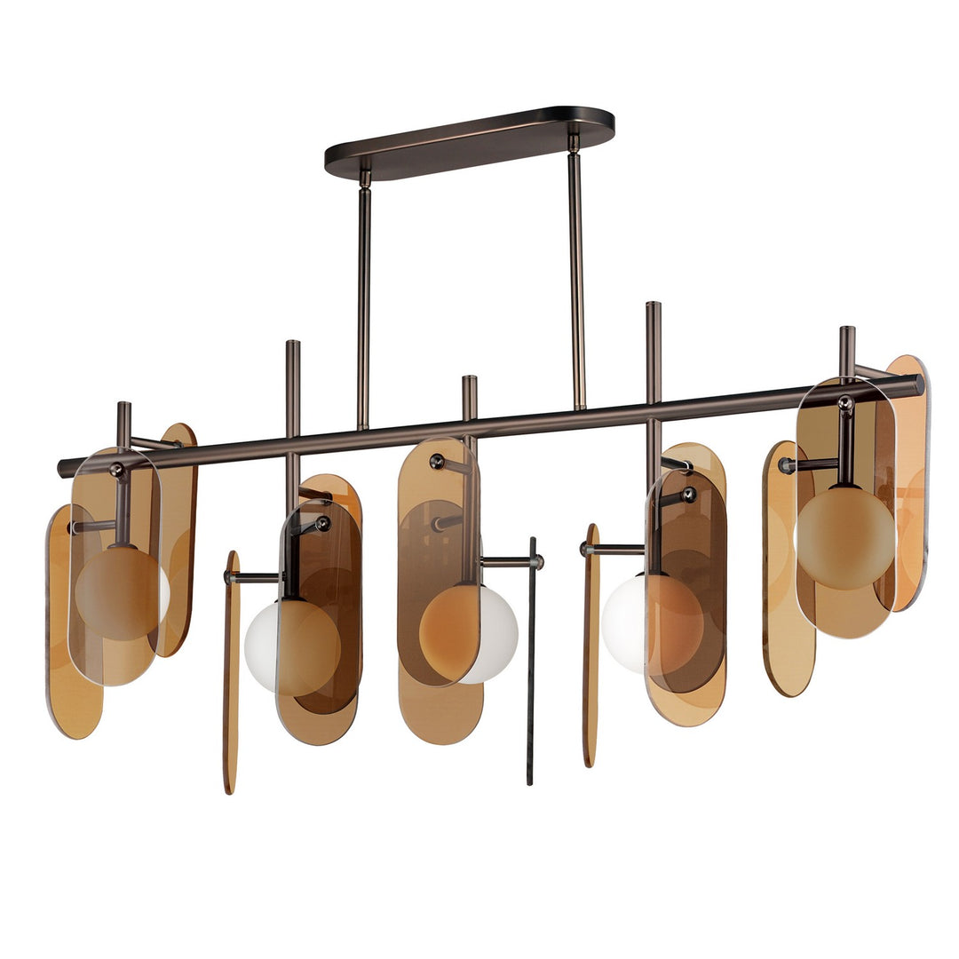 Megalith - Glass LED Linear Pendant in Brushed Bronze - available from The Lighting Shoppe, trusted by Canadian homeowners