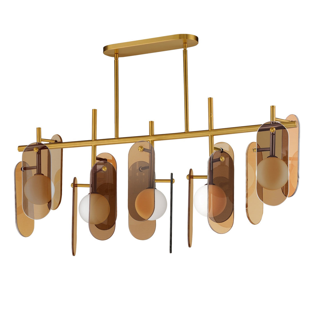 Megalith - Glass LED Linear Pendant in Natural Aged Brass - available from The Lighting Shoppe, trusted by Canadian homeowners