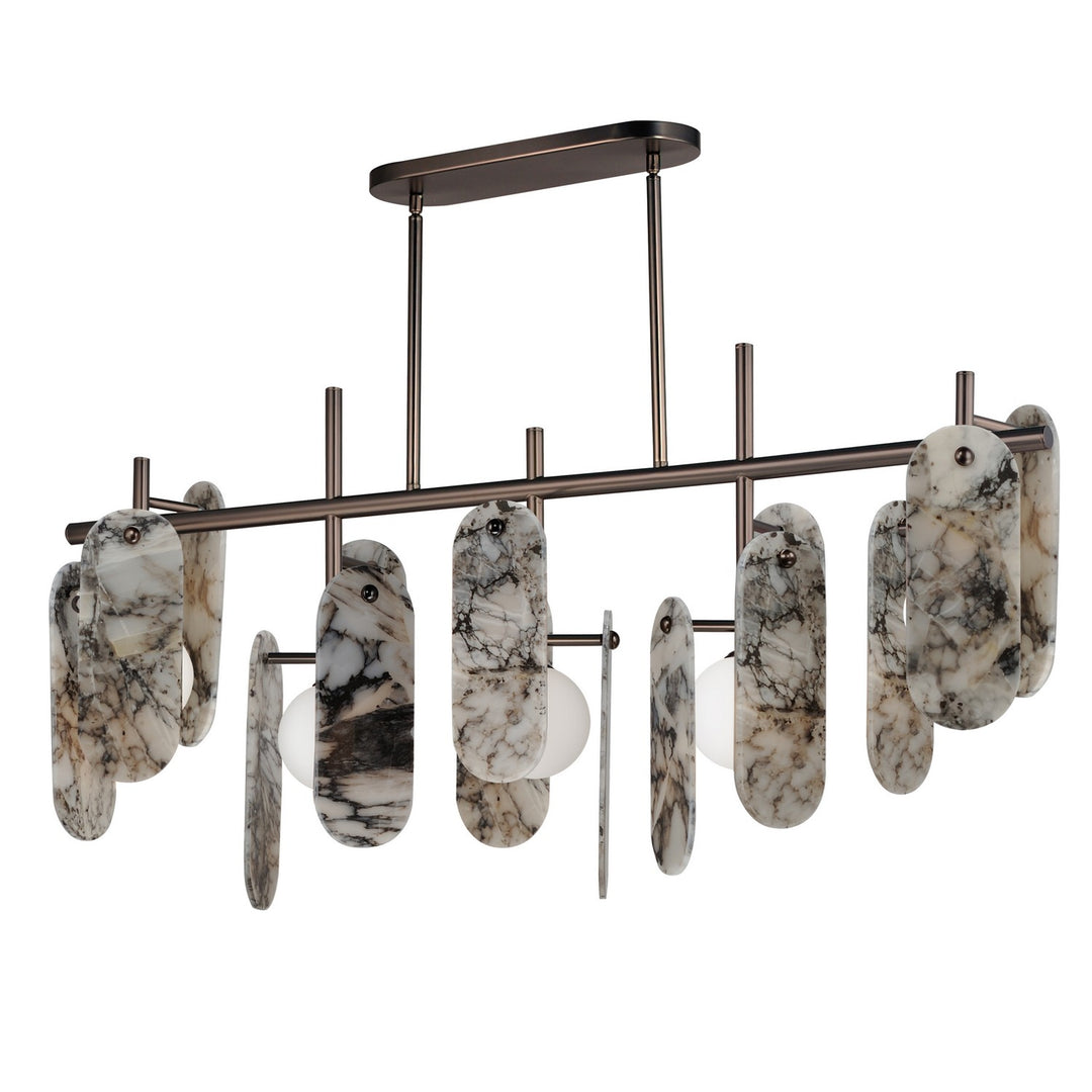 Megalith - Stone LED Linear Pendant in Brushed Bronze - available from The Lighting Shoppe, trusted by Canadian homeowners