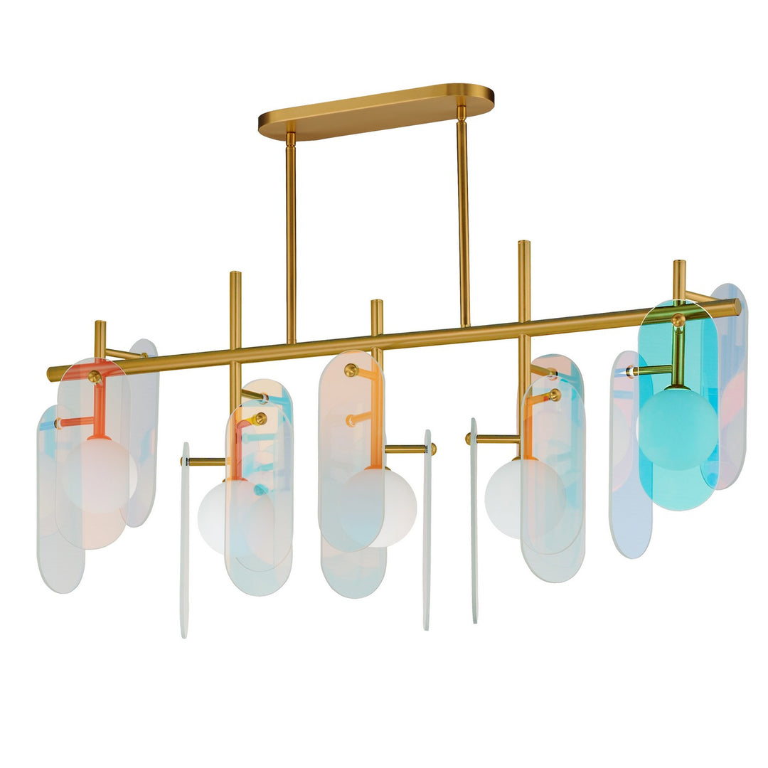 Megalith - Glass LED Linear Pendant in Natural Aged Brass - available from The Lighting Shoppe, trusted by Canadian homeowners