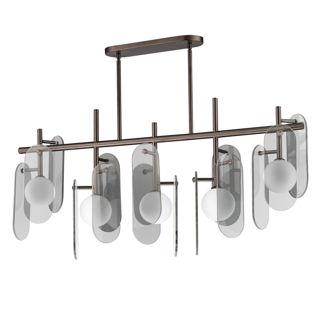 Megalith - Glass LED Linear Pendant in Brushed Bronze - available from The Lighting Shoppe, trusted by Canadian homeowners