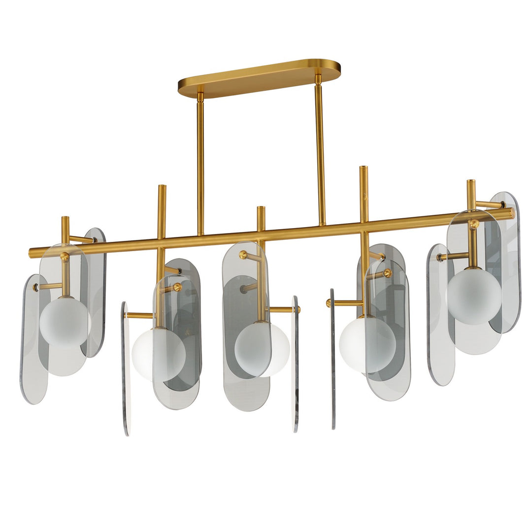 Megalith - Glass LED Linear Pendant in Natural Aged Brass - available from The Lighting Shoppe, trusted by Canadian homeowners