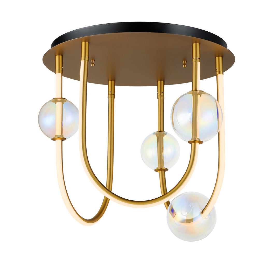Dreamer LED Flush Mount in Natural Aged Brass - available from The Lighting Shoppe, trusted by Canadian homeowners