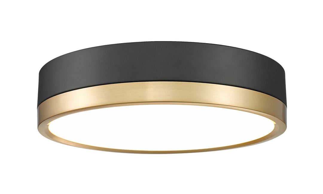 Algar LED Flush Mount in Matte Black + Modern Gold - available from The Lighting Shoppe, trusted by Canadian homeowners