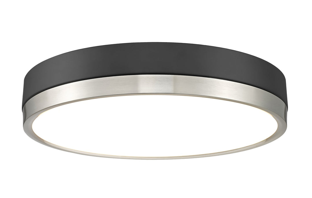 Algar LED Flush Mount in Matte Black + Brushed Nickel - available from The Lighting Shoppe, trusted by Canadian homeowners