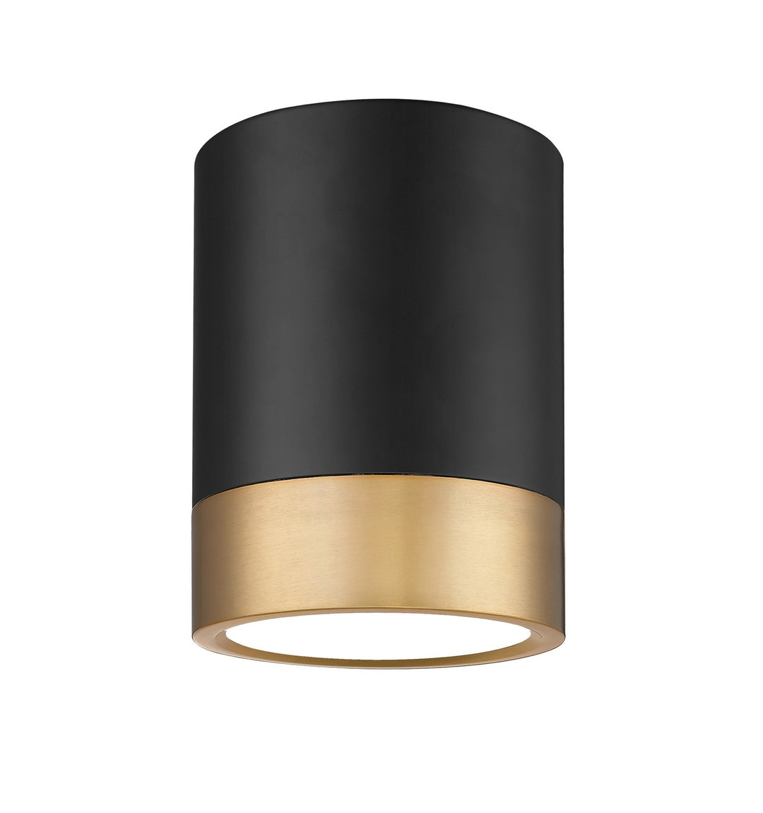 Algar LED Flush Mount in Matte Black + Modern Gold - available from The Lighting Shoppe, trusted by Canadian homeowners