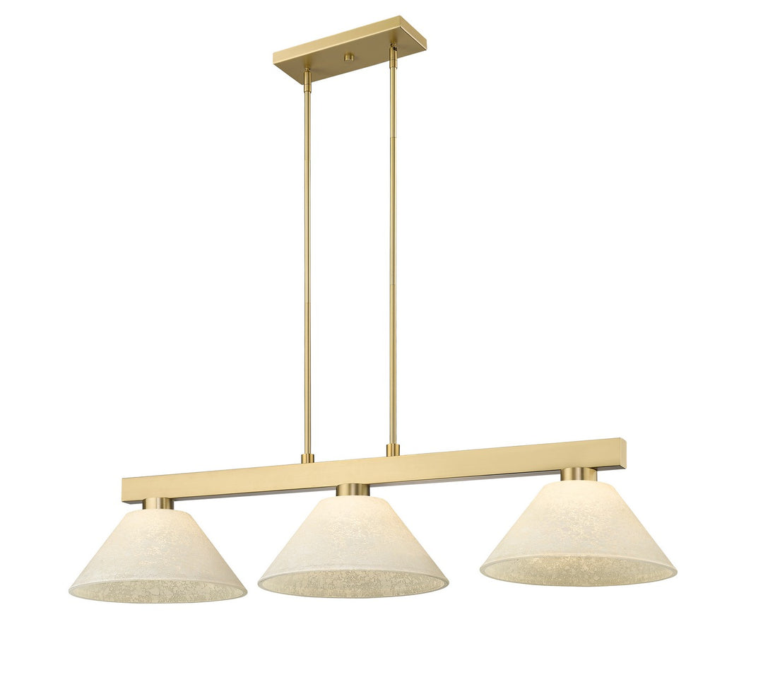 Cobalt Three Light Billiard in Modern Gold - available from The Lighting Shoppe, trusted by Canadian homeowners