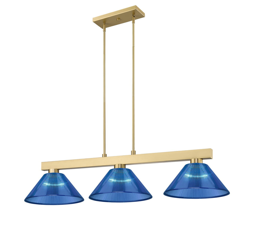 Cobalt Three Light Billiard in Modern Gold - available from The Lighting Shoppe, trusted by Canadian homeowners