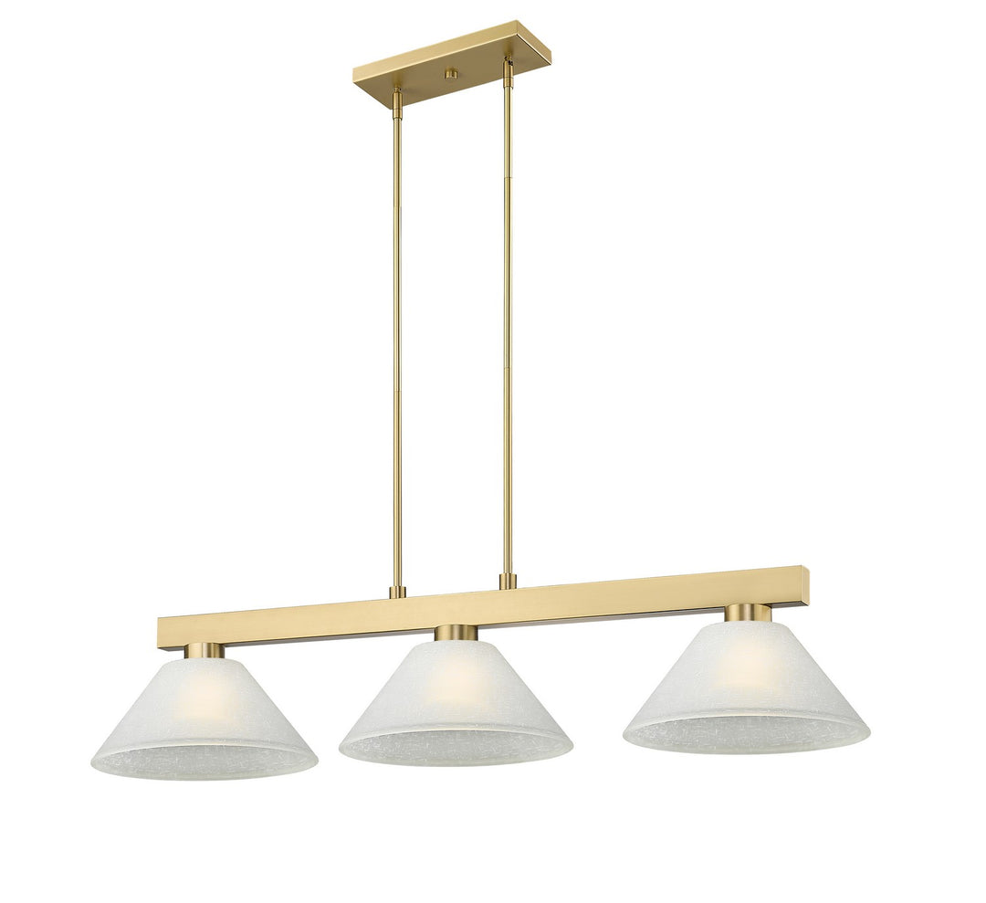 Cobalt Three Light Billiard in Modern Gold - available from The Lighting Shoppe, trusted by Canadian homeowners