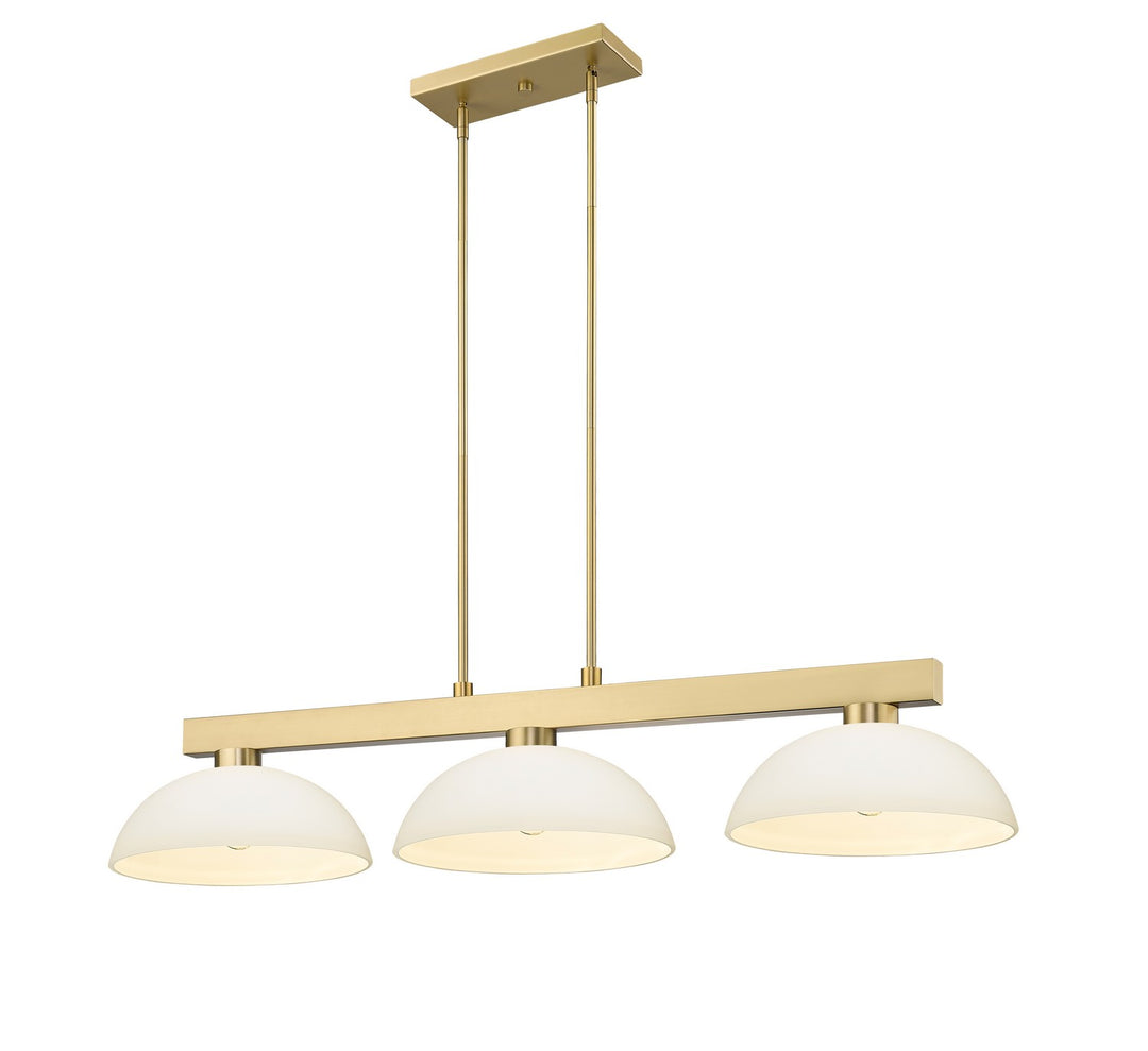 Cobalt Three Light Billiard in Modern Gold - available from The Lighting Shoppe, trusted by Canadian homeowners