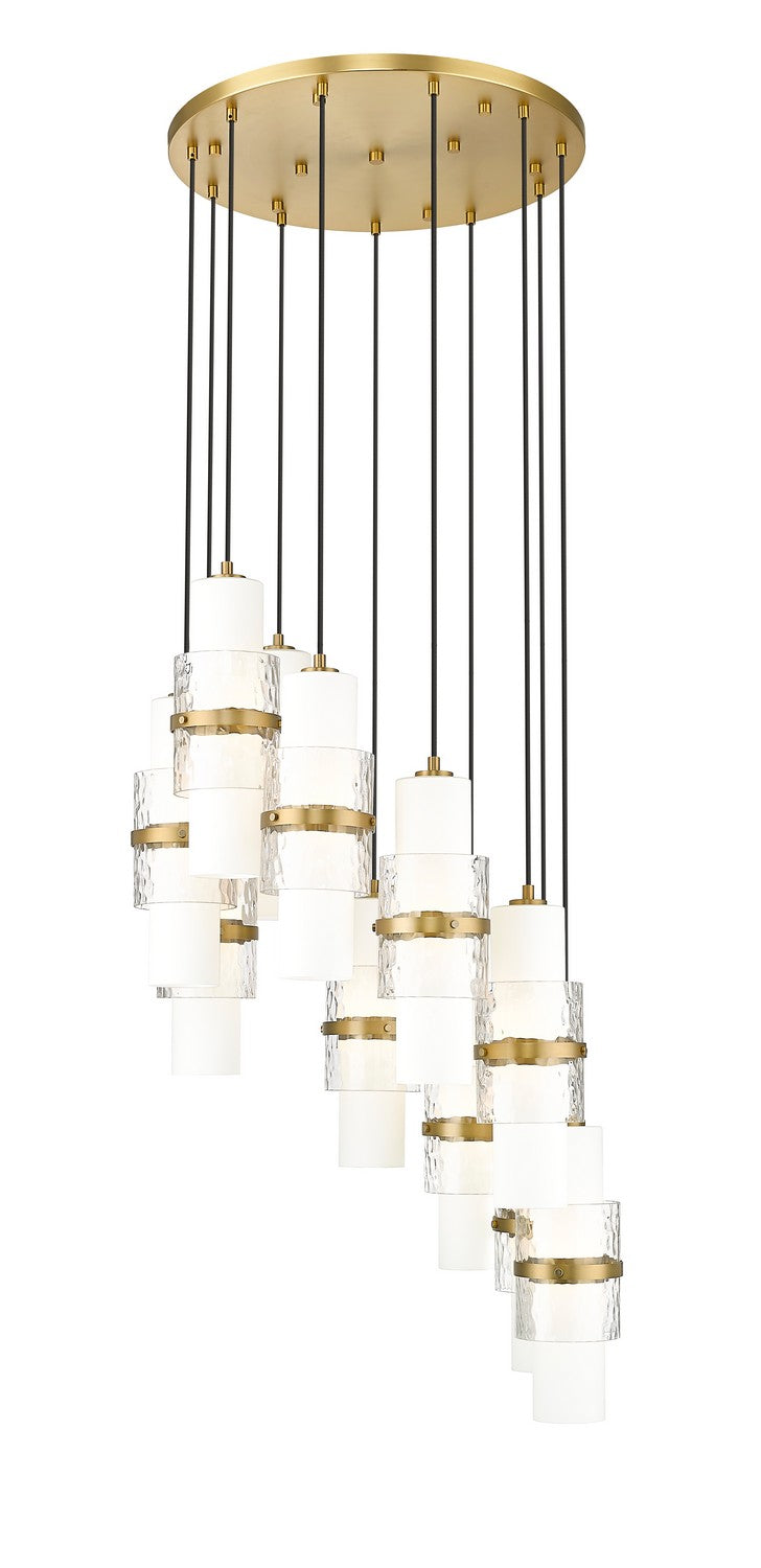 Cayden 11 Light Chandelier in Modern Gold - available from The Lighting Shoppe, trusted by Canadian homeowners