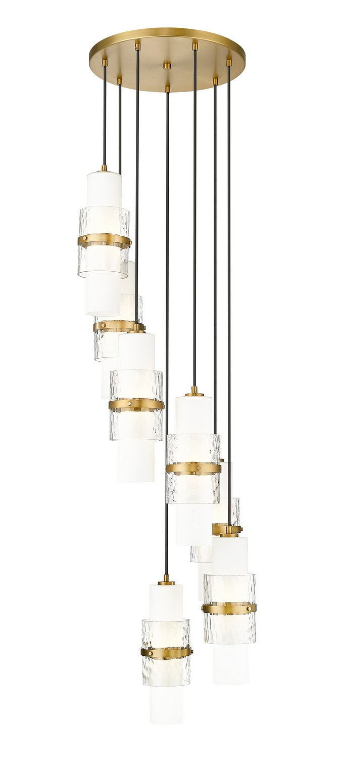 Cayden Seven Light Chandelier in Modern Gold - available from The Lighting Shoppe, trusted by Canadian homeowners