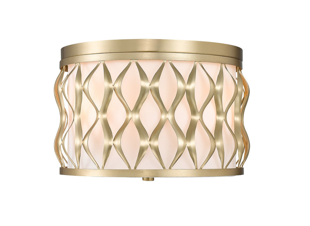 Harden Three Light Flush mount in Modern Gold - available from The Lighting Shoppe, trusted by Canadian homeowners