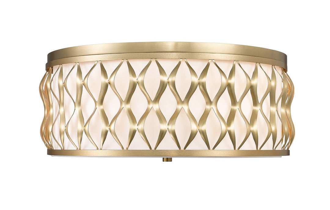 Harden Five Light Flush mount in Modern Gold - available from The Lighting Shoppe, trusted by Canadian homeowners