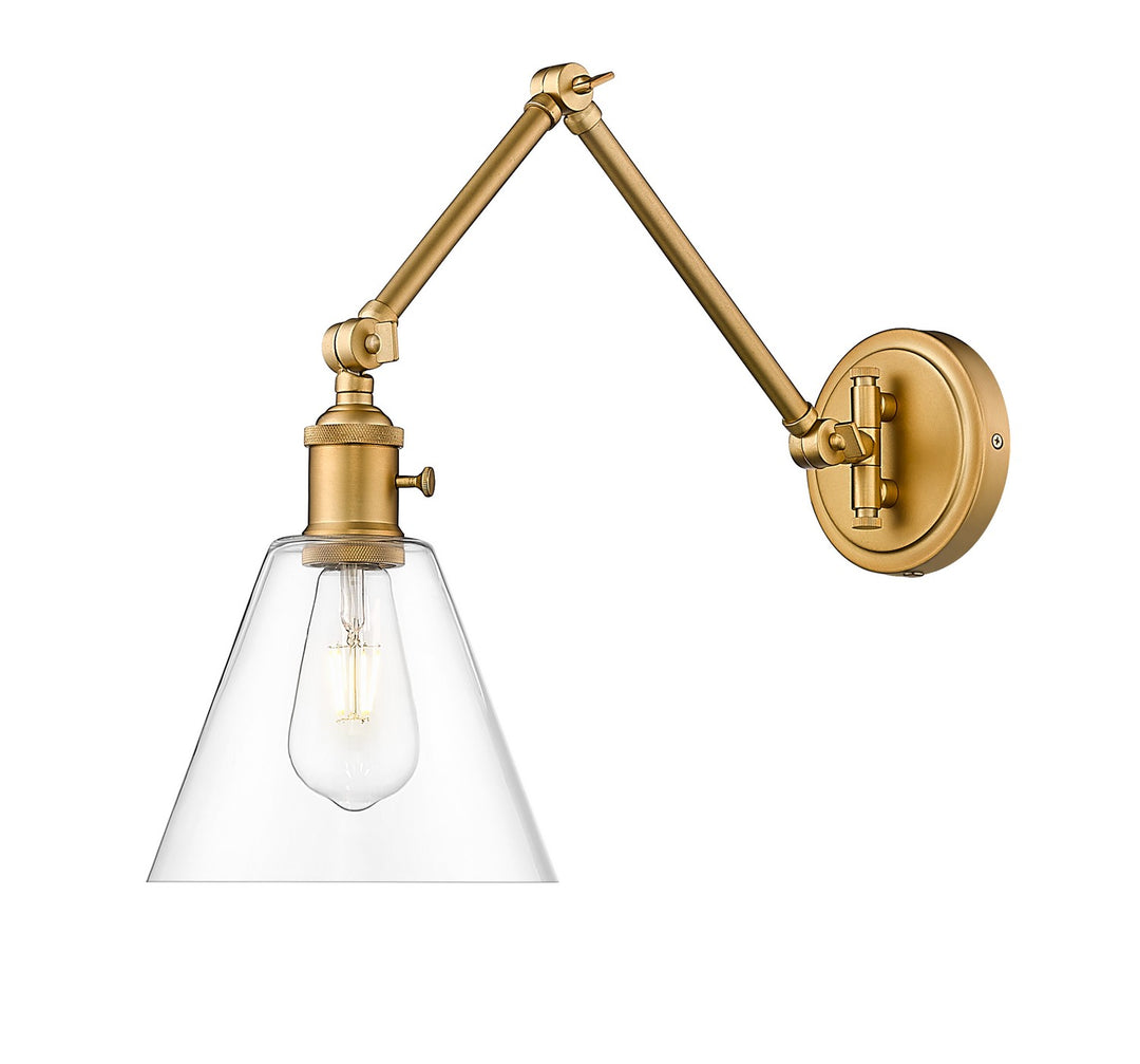 Gayson One Light Wall Sconce in Rubbed Brass - available from The Lighting Shoppe, trusted by Canadian homeowners