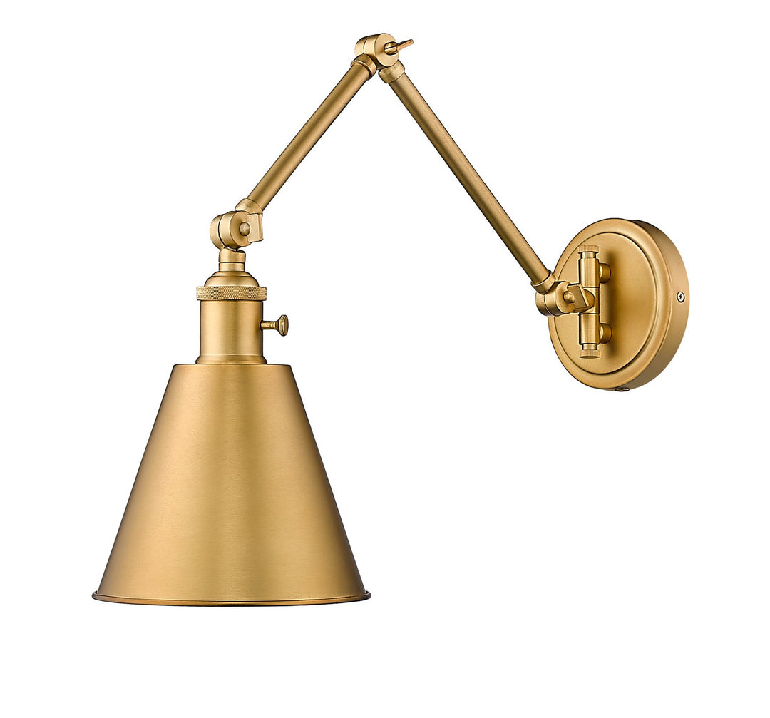 Gayson One Light Wall Sconce in Rubbed Brass - available from The Lighting Shoppe, trusted by Canadian homeowners