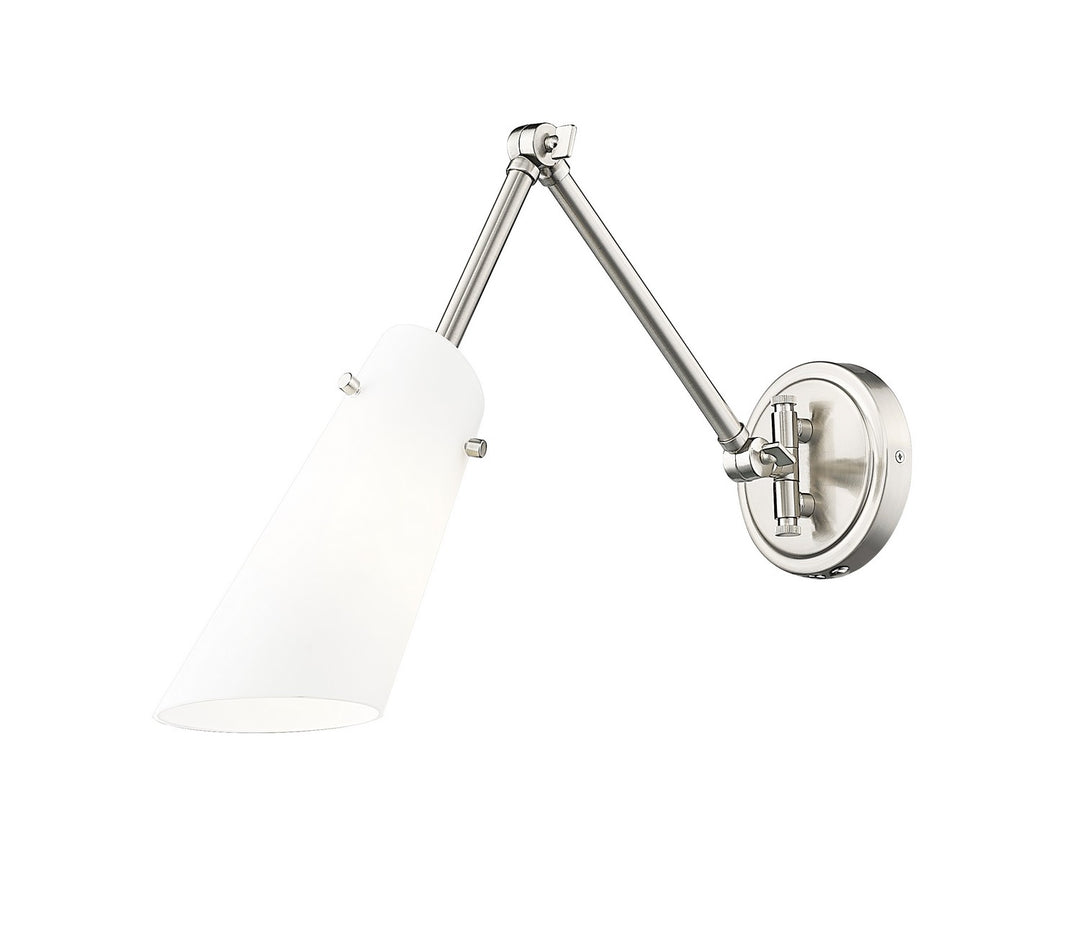 Julia One Light Wall Sconce in Brushed Nickel - available from The Lighting Shoppe, trusted by Canadian homeowners