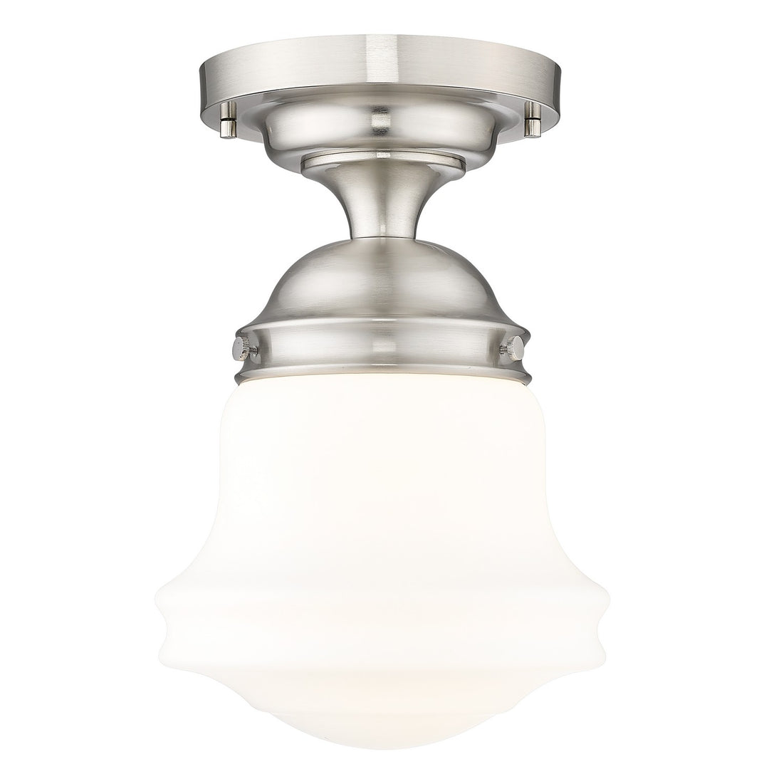 Vaughn One Light Flush Mount in Brushed Nickel - available from The Lighting Shoppe, trusted by Canadian homeowners