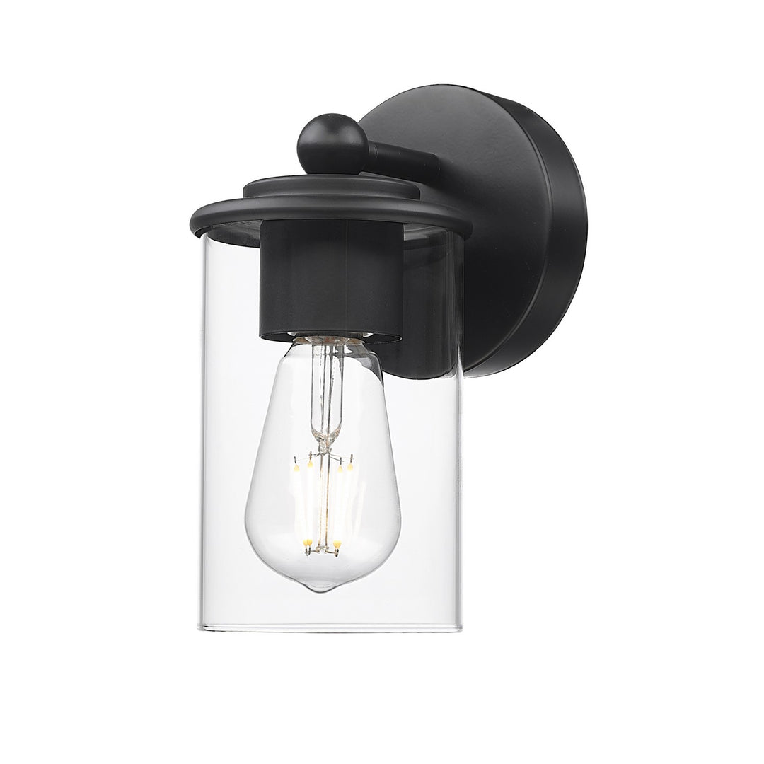Thayer One Light Wall Sconce in Matte Black - available from The Lighting Shoppe, trusted by Canadian homeowners