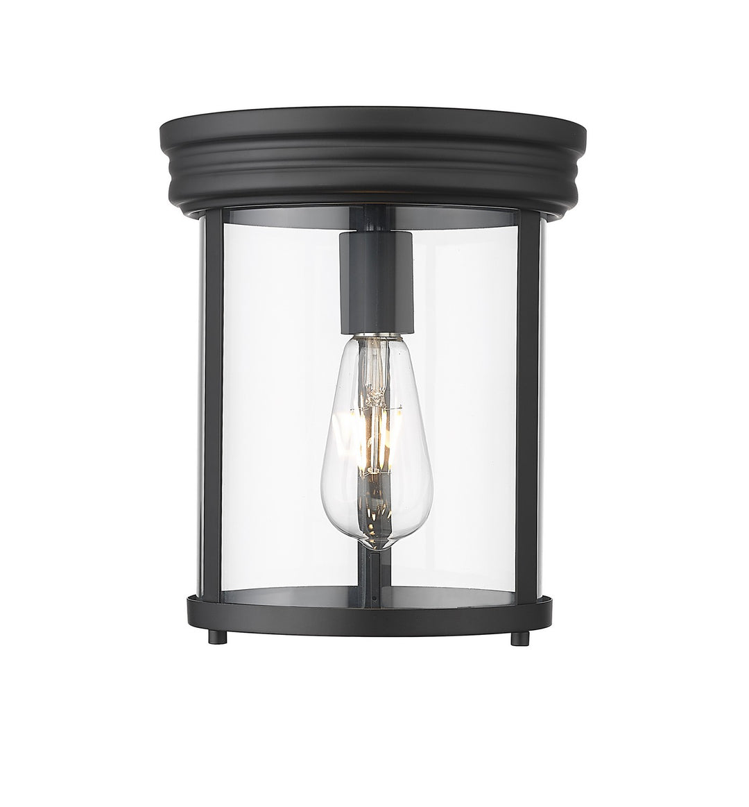 Thayer One Light Flush Mount in Matte Black - available from The Lighting Shoppe, trusted by Canadian homeowners