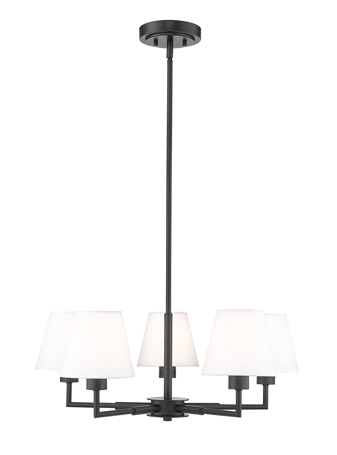 Leila Five Light Chandelier in Matte Black - available from The Lighting Shoppe, trusted by Canadian homeowners