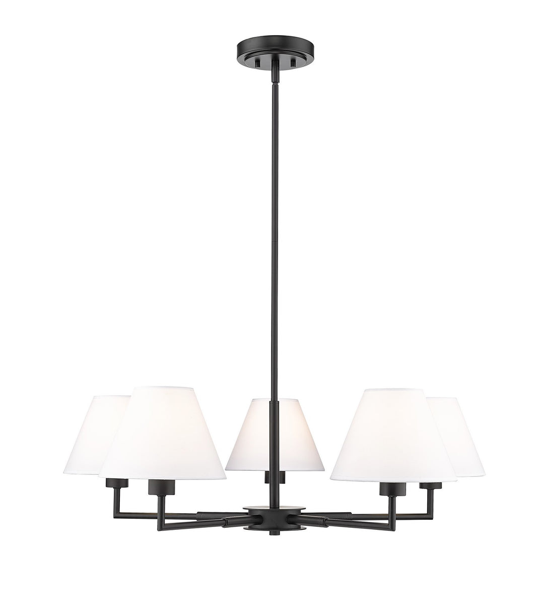 Leila Five Light Chandelier in Matte Black - available from The Lighting Shoppe, trusted by Canadian homeowners