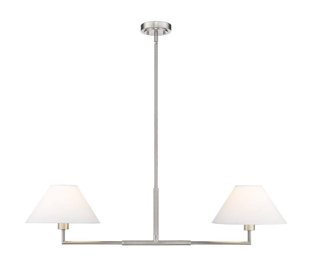 Leila Two Light Chandelier in Brushed Nickel - available from The Lighting Shoppe, trusted by Canadian homeowners