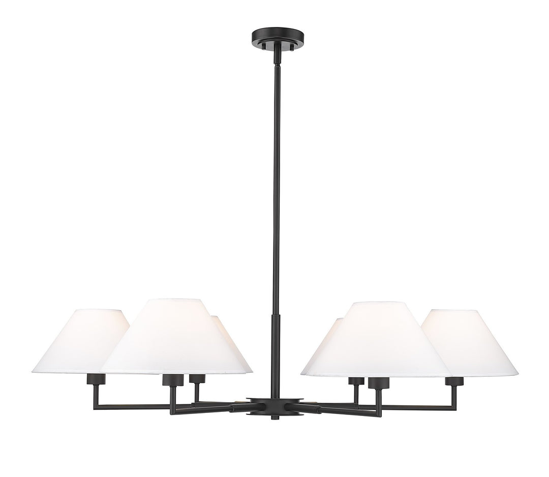 Leila Six Light Chandelier in Matte Black - available from The Lighting Shoppe, trusted by Canadian homeowners