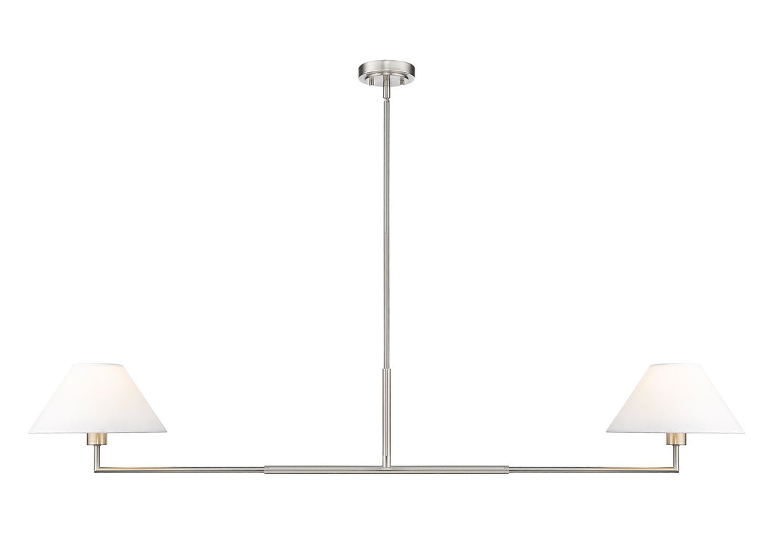 Leila Two Light Chandelier in Brushed Nickel - available from The Lighting Shoppe, trusted by Canadian homeowners