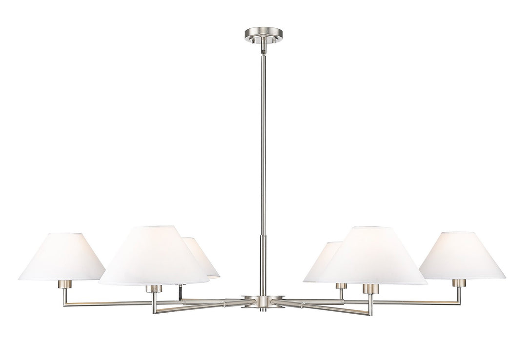 Leila Six Light Chandelier in Brushed Nickel - available from The Lighting Shoppe, trusted by Canadian homeowners