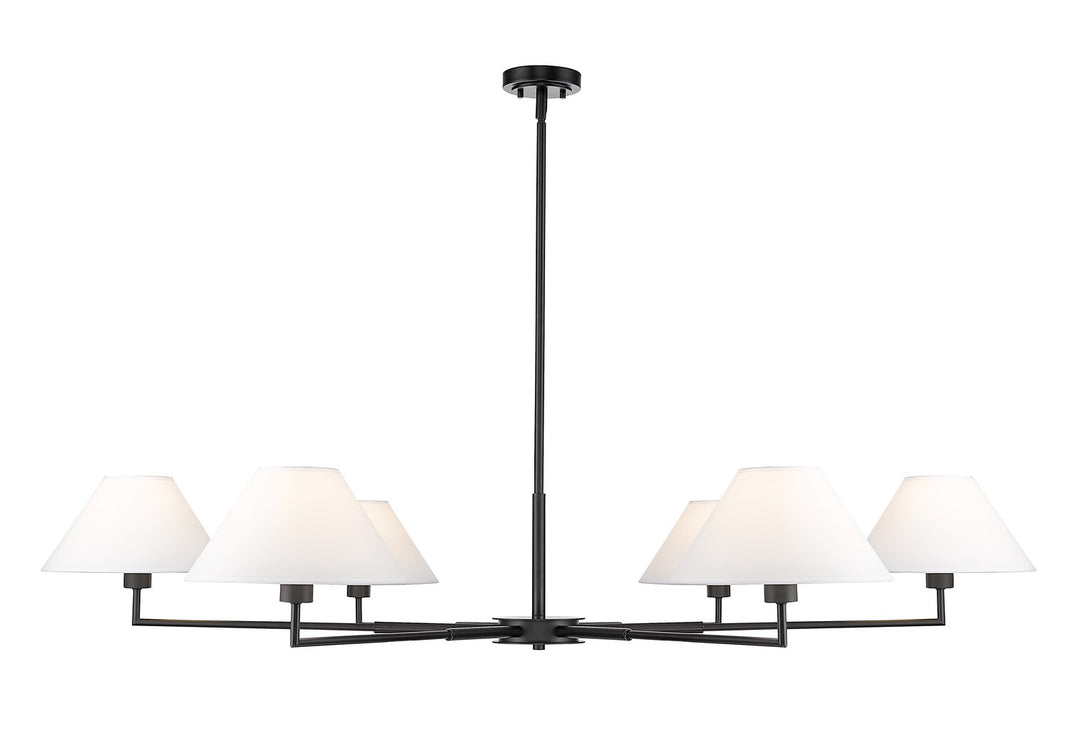 Leila Six Light Chandelier in Matte Black - available from The Lighting Shoppe, trusted by Canadian homeowners