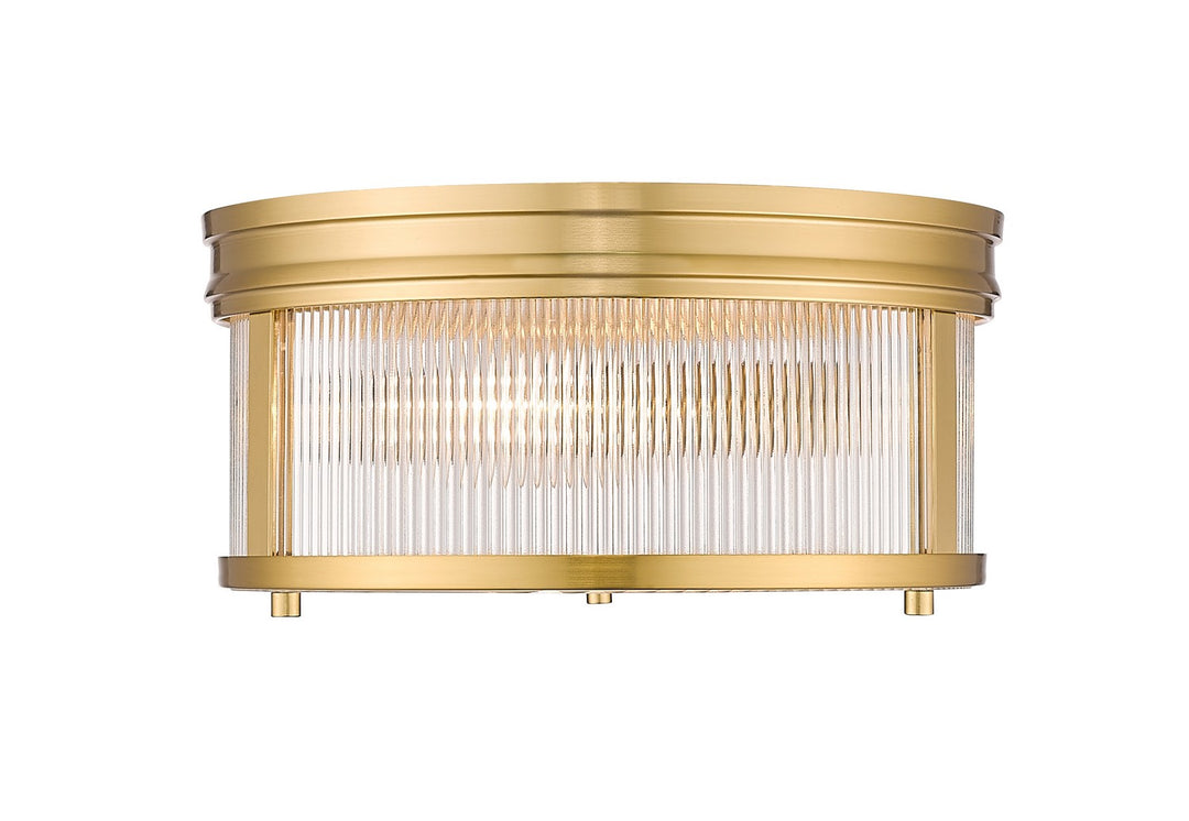 Carnaby Two Light Flush Mount in Modern Gold - available from The Lighting Shoppe, trusted by Canadian homeowners
